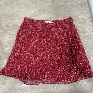 Abercrombie Red Polka Dot Tie Skirt